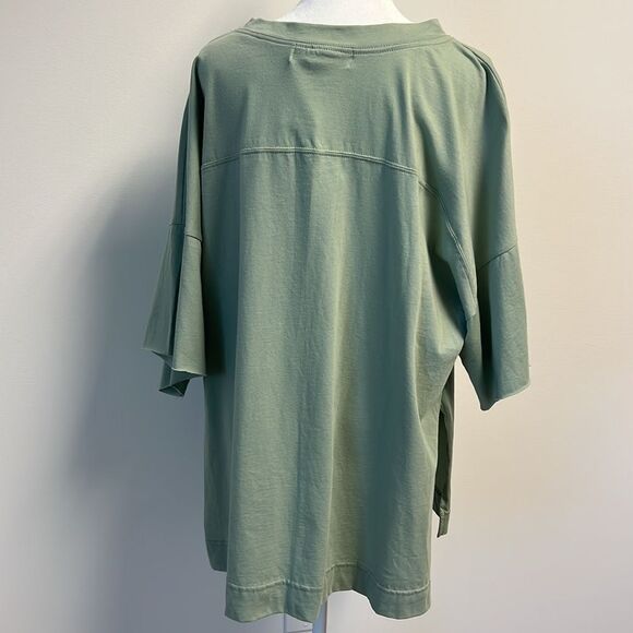 Free People Beach Russel Oversized Top Shirt Tee Green M - Picture 3 of 6